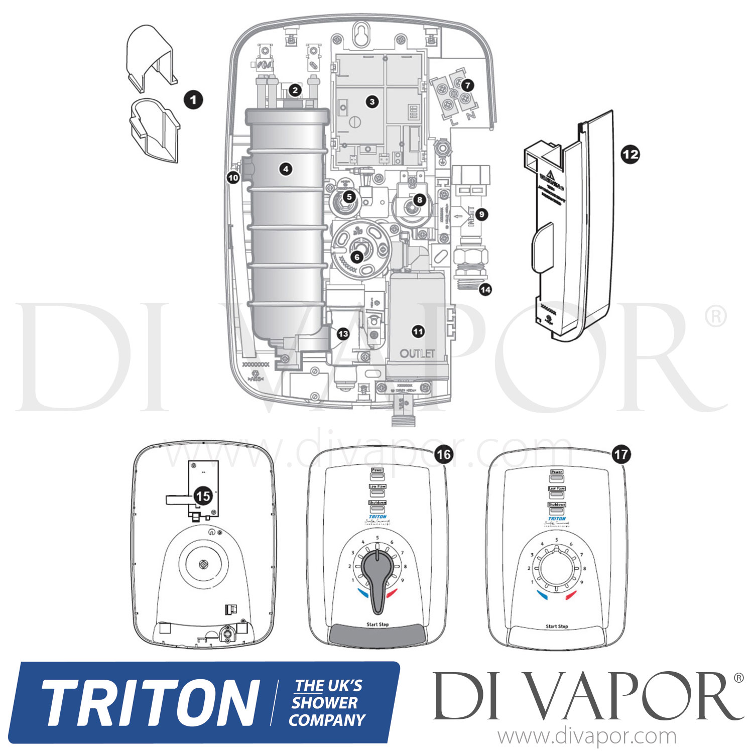 Triton Safeguard And Safeguard T100 Care Electric Shower Spare Parts